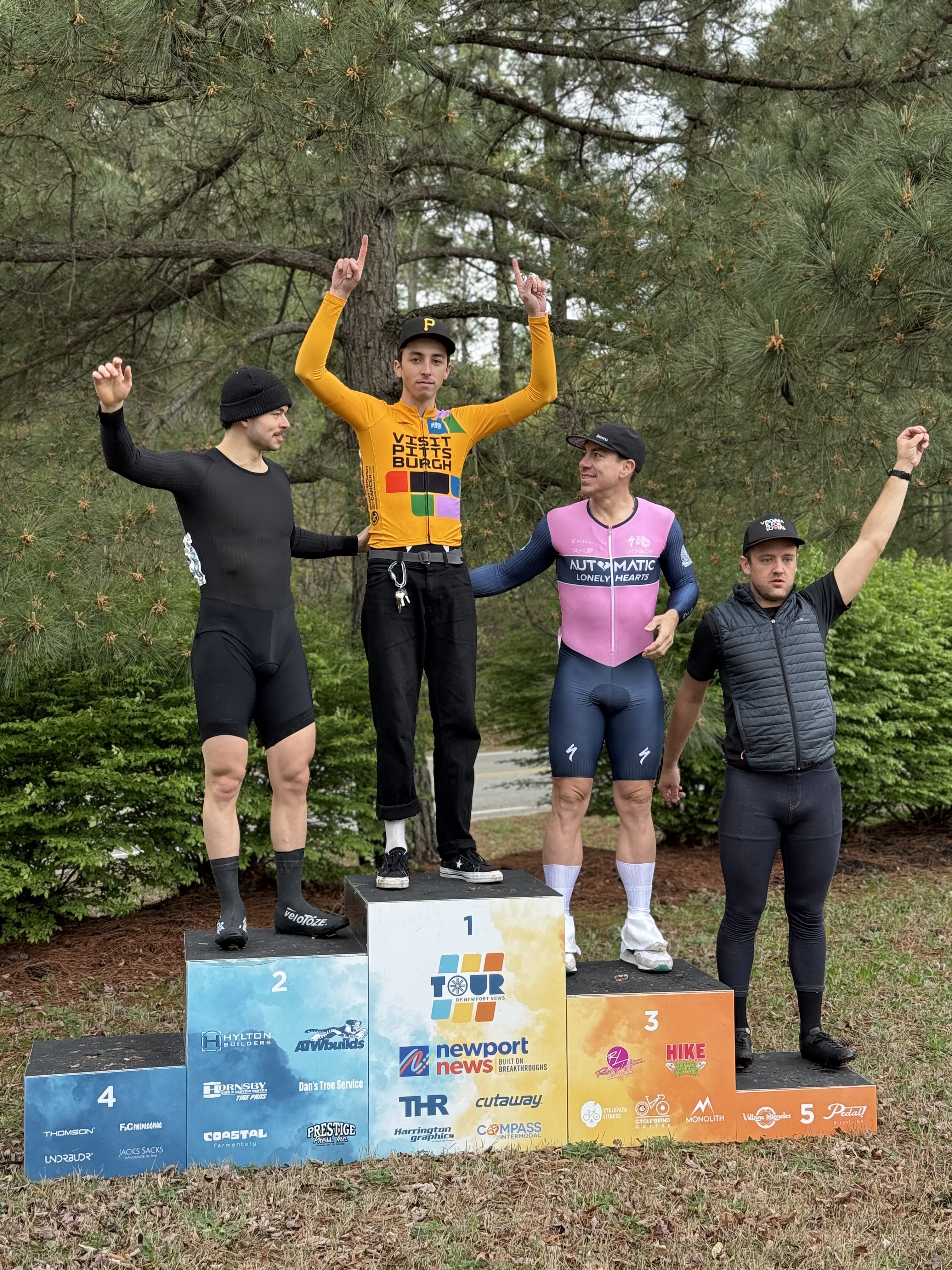 Nate on the fixie podium at Newport News
