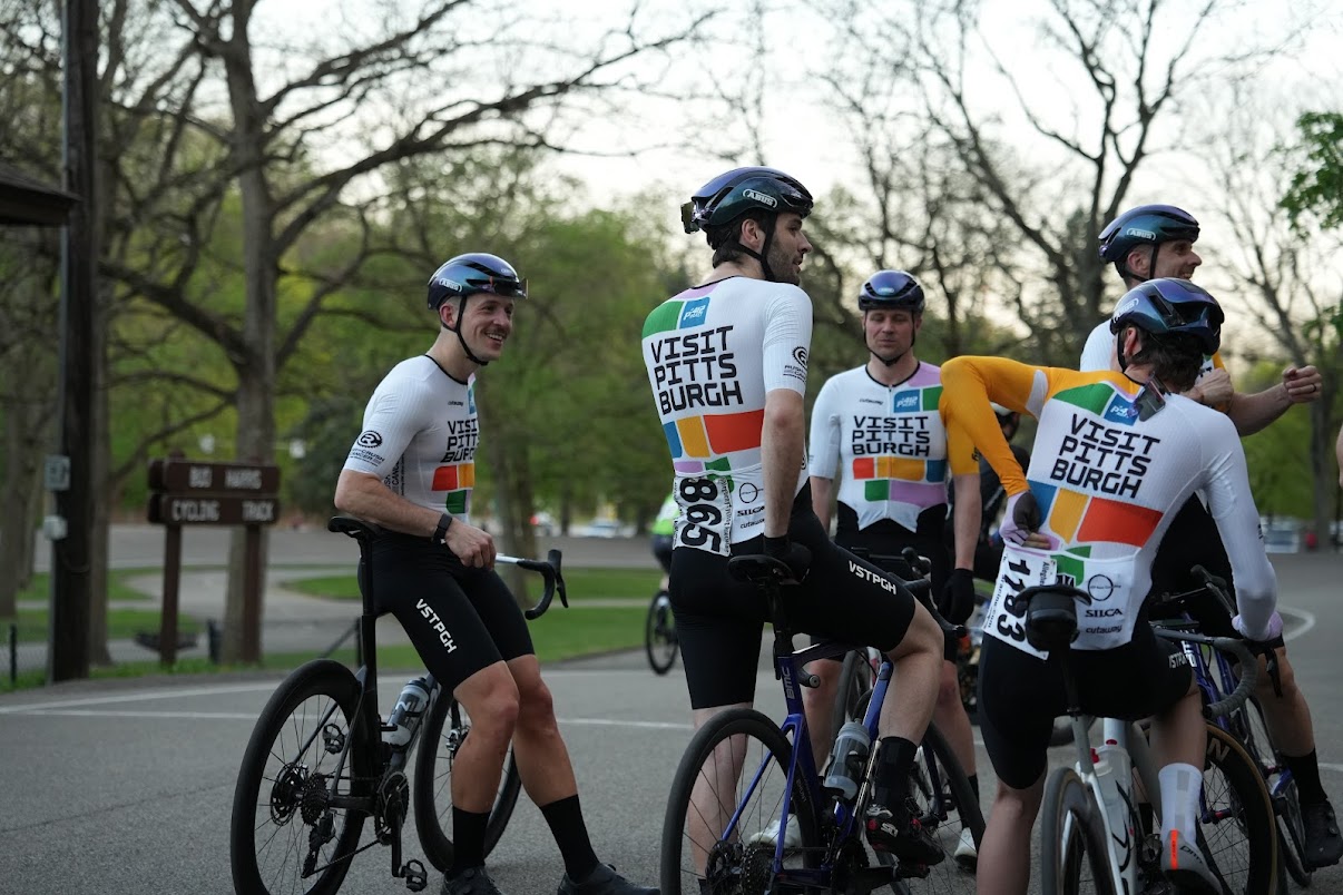 Gathered on the start/finish line at Bud Harris Oval